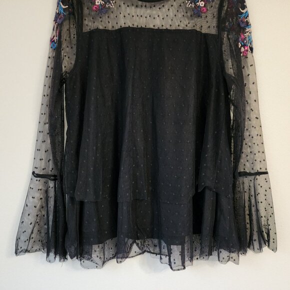 Lane Bryant Sheer Embroidery Babydoll Tunic Top 14/16 Wimsigfoth Fairy Grunge - Picture 5 of 12